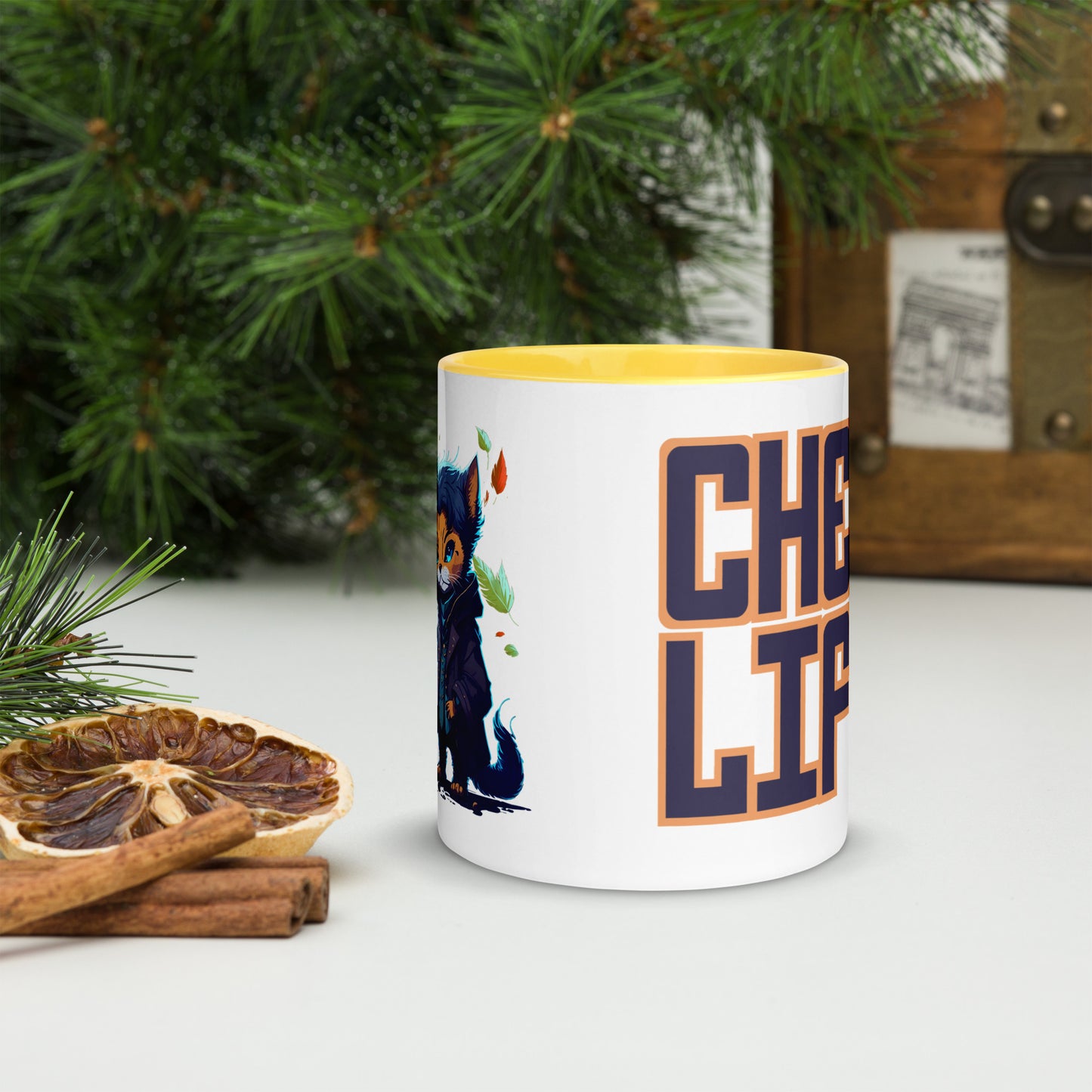 Chess Life Professor Cat | Mug with Color Inside
