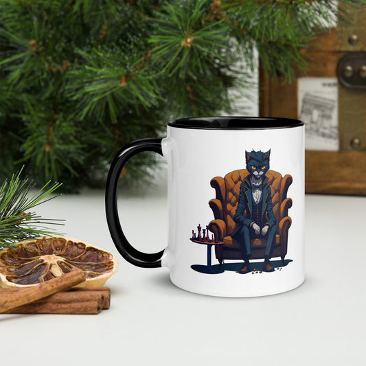 Chess Life Gentleman Cat | Mug with Color Inside