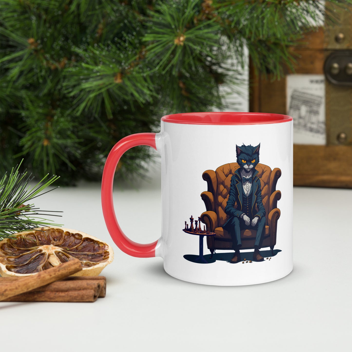 Chess Life Gentleman Cat | Mug with Color Inside