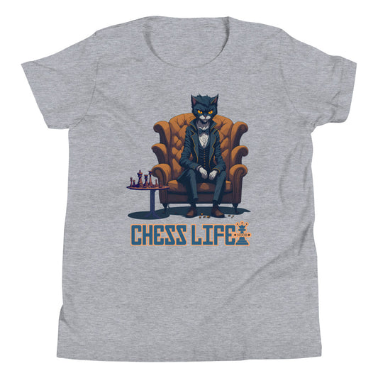 Chess Life Gentleman Cat | Youth Short Sleeve T-Shirt
