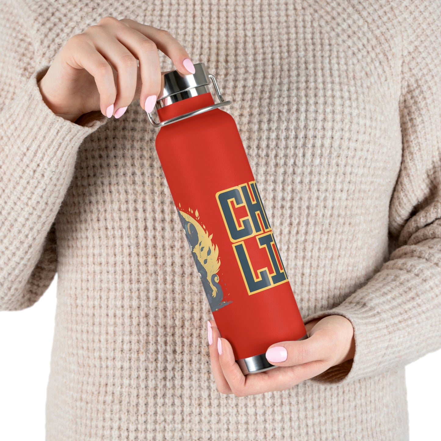Chess Life Cool Cat | Copper Vacuum Insulated Bottle (22 oz / 650 mL)