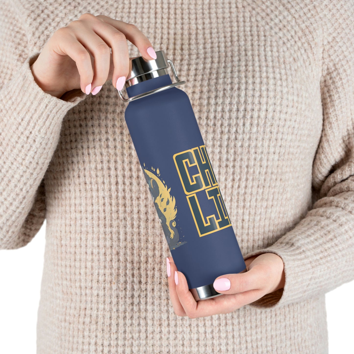 Chess Life Cool Cat | Copper Vacuum Insulated Bottle (22 oz / 650 mL)