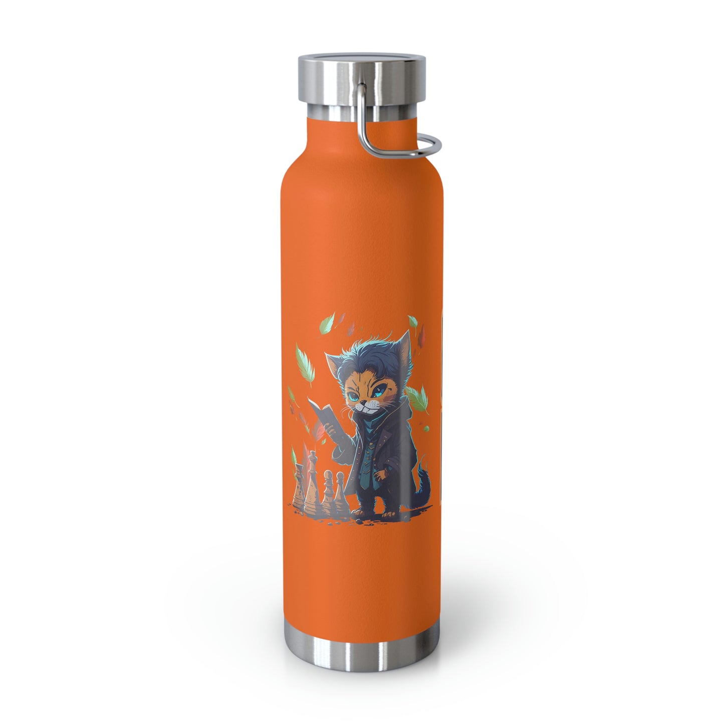 Chess Life Professor Cat | Copper Vacuum Insulated Bottle (22 oz / 650 mL)