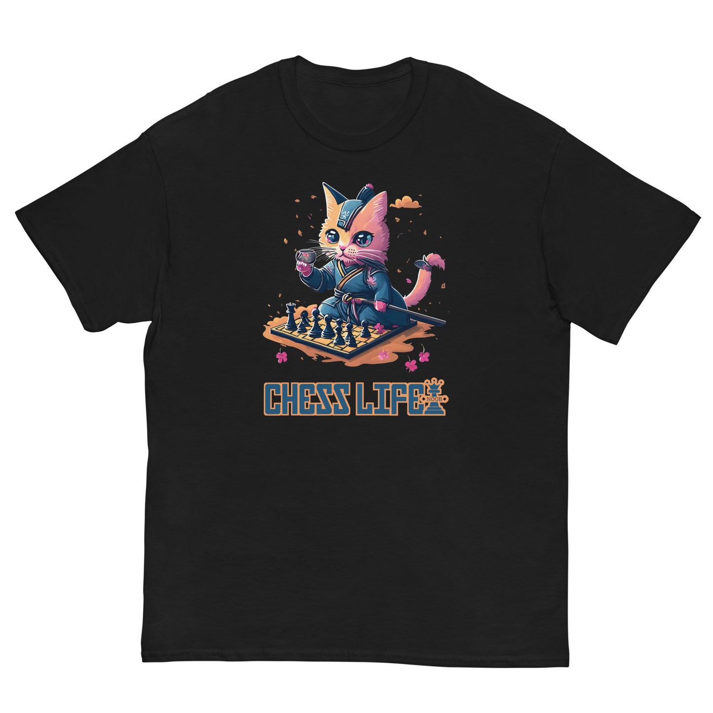 Chess Life Samurai Sakura Cat | Classic T-Shirt