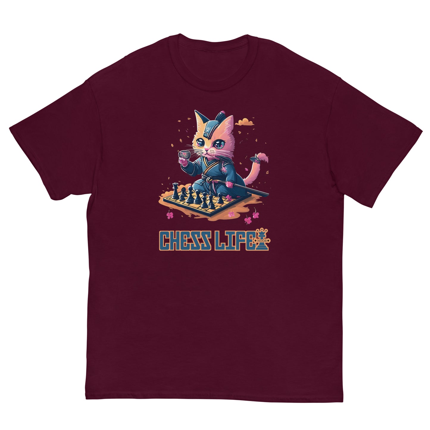 Chess Life Samurai Sakura Cat | Classic T-Shirt