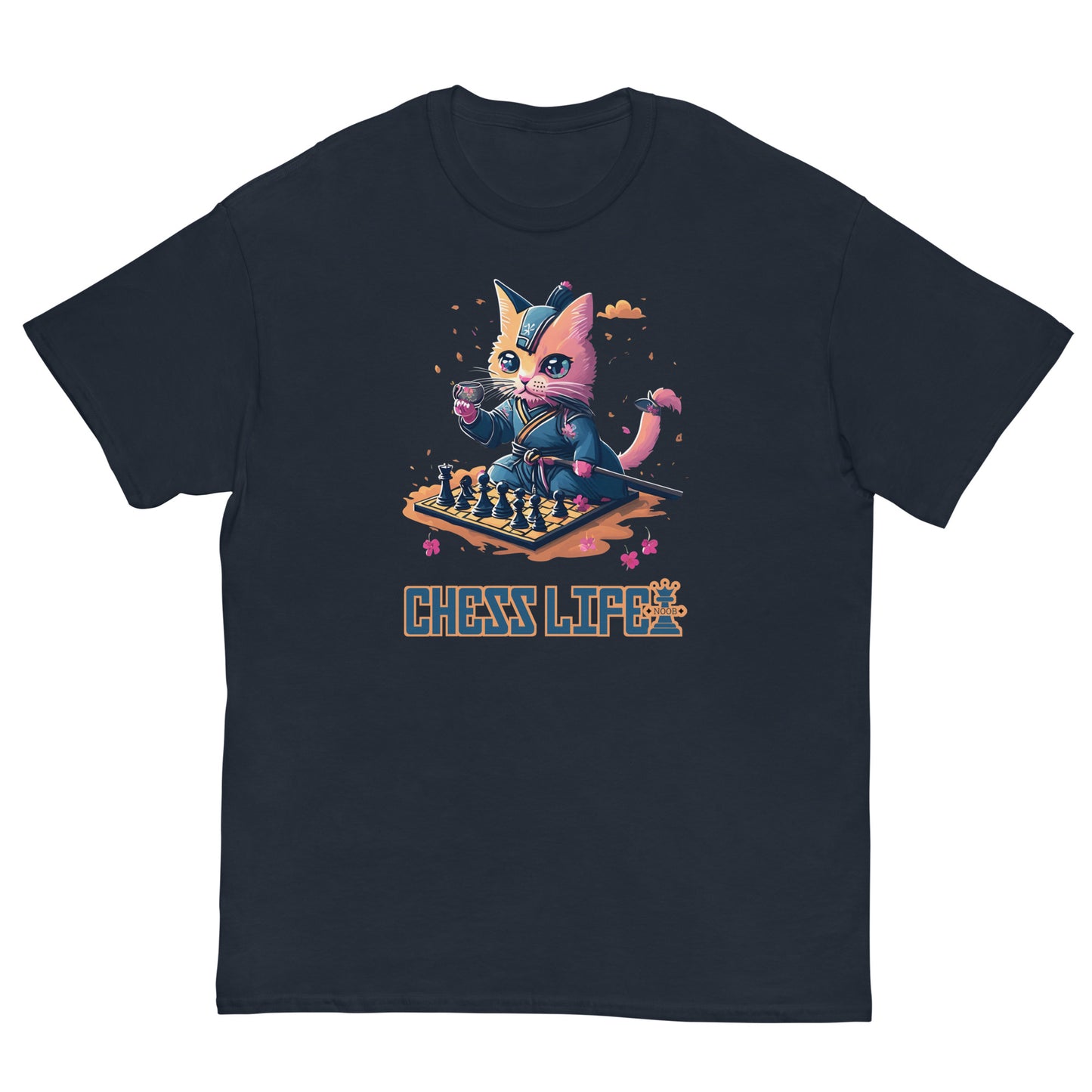 Chess Life Samurai Sakura Cat | Classic T-Shirt