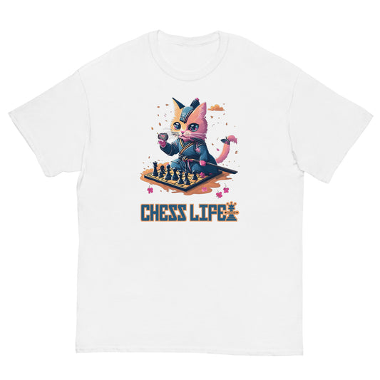 Chess Life Samurai Sakura Cat | Classic T-Shirt