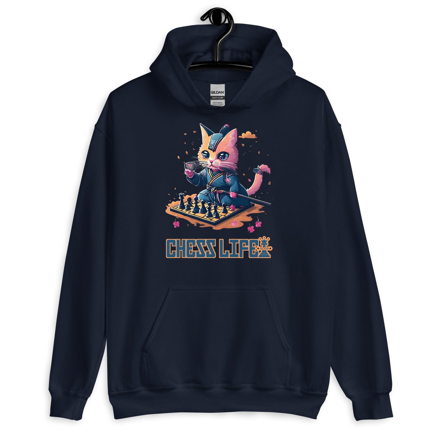 Chess Life Samurai Sakura Cat | Unisex Hoodie
