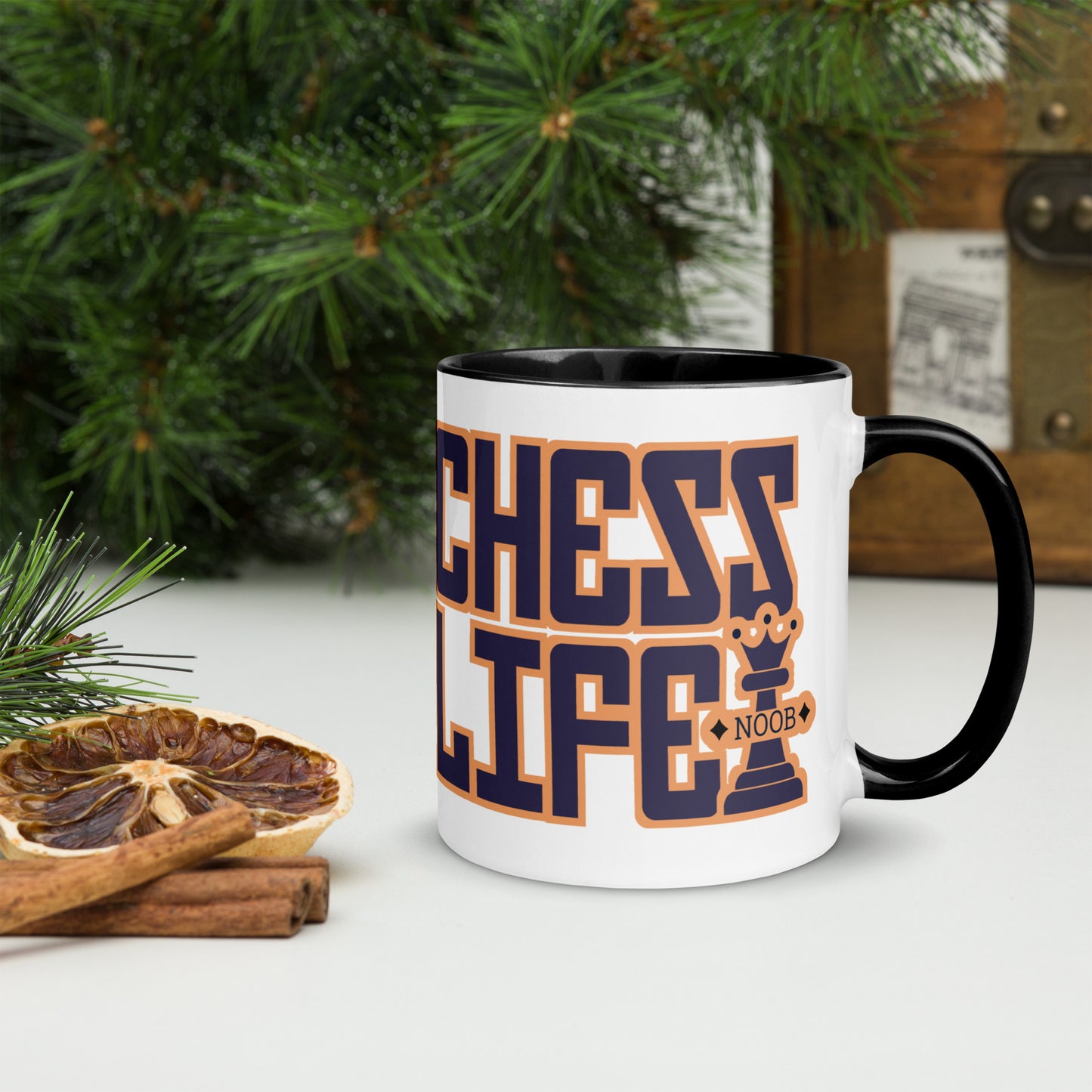 Chess Life Professor Cat | Mug with Color Inside