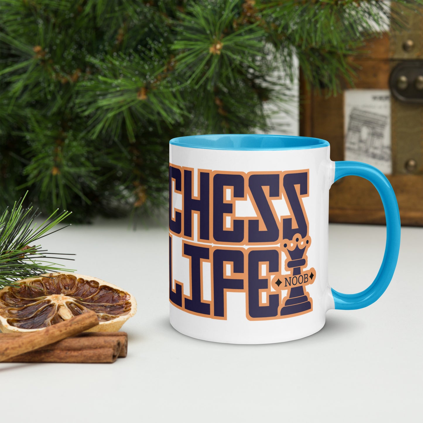 Chess Life Professor Cat | Mug with Color Inside