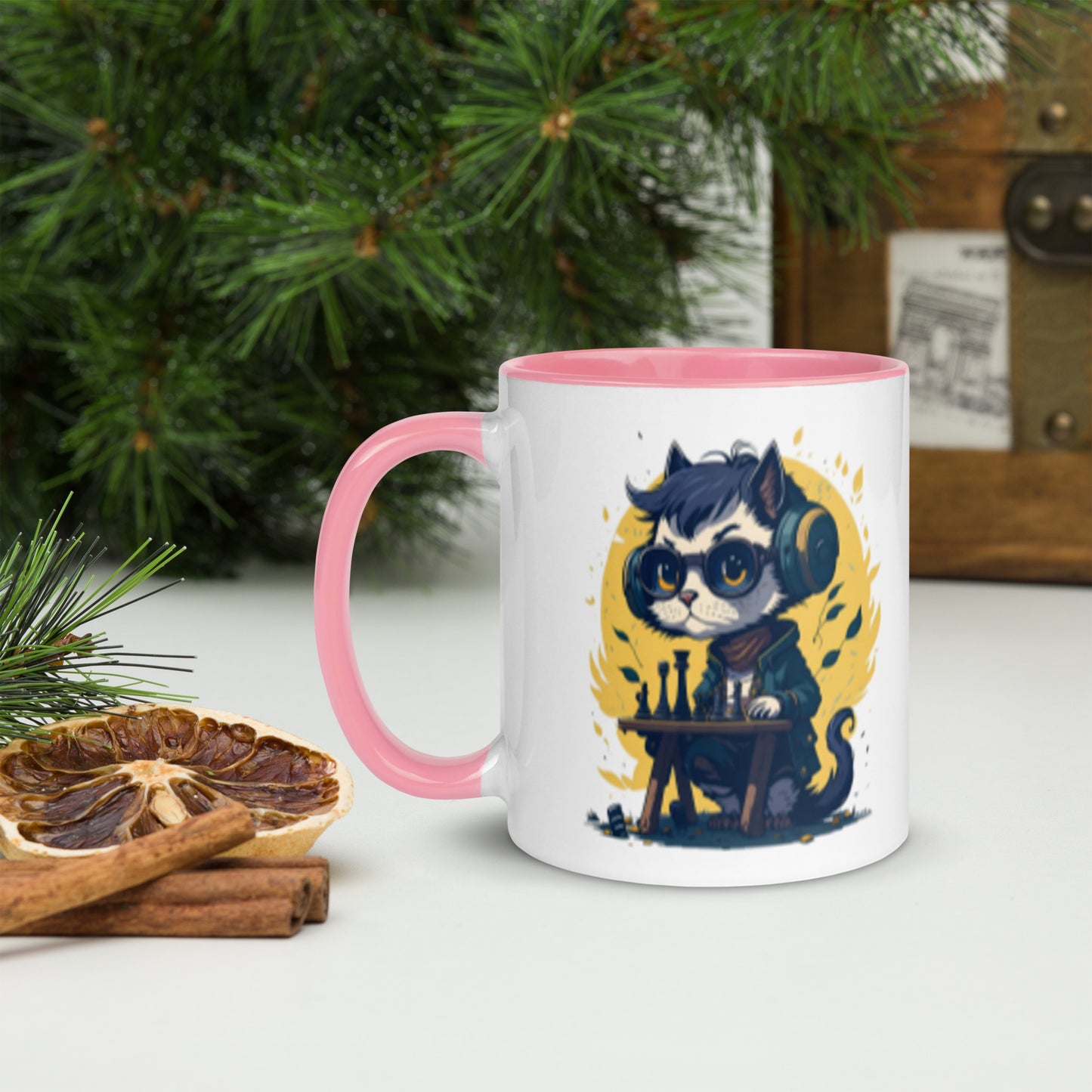 Chess Life Cool Cat | Mug with Color Inside