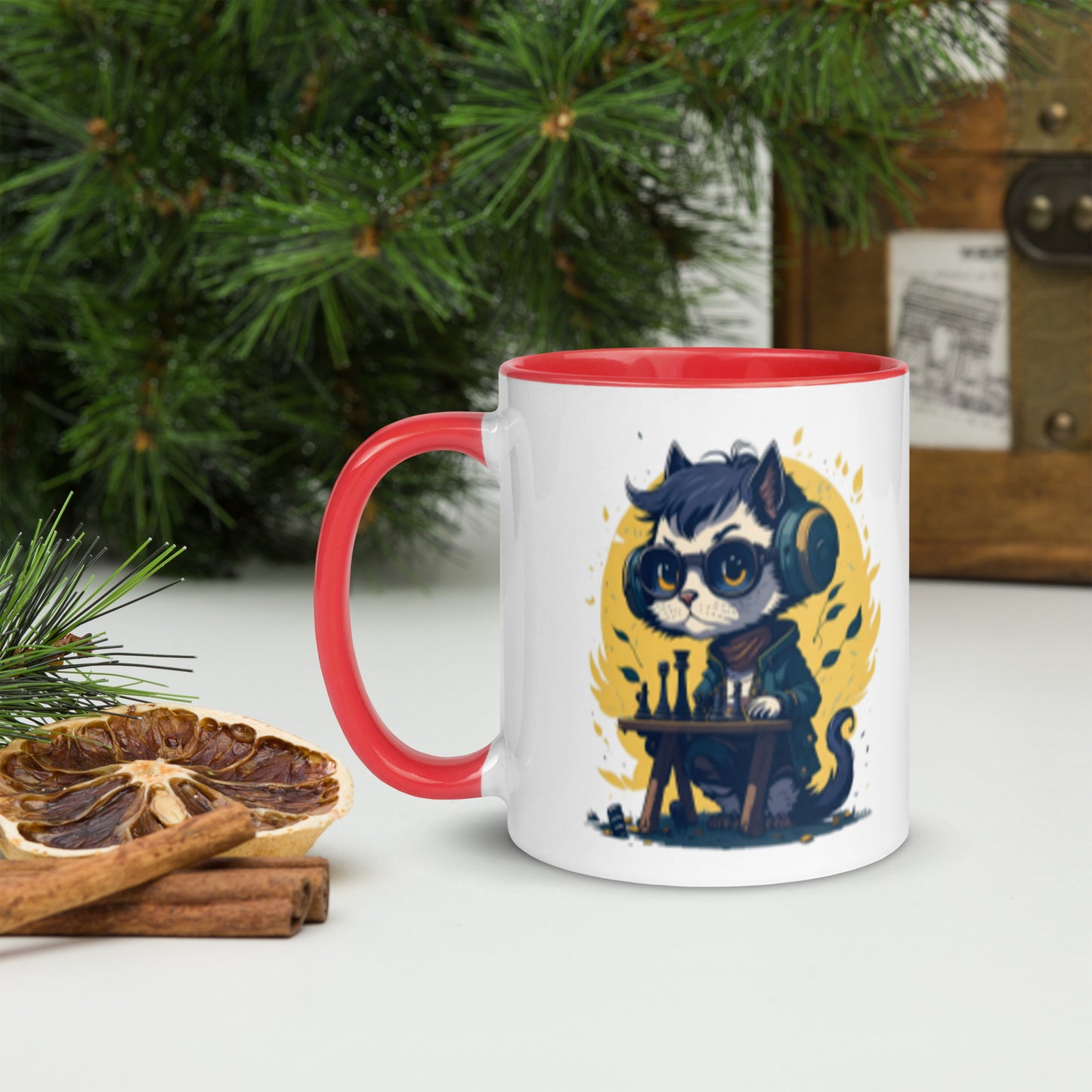 Chess Life Cool Cat | Mug with Color Inside