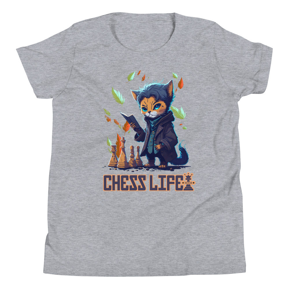 Chess Life Professor Cat | Youth Short Sleeve T-Shirt