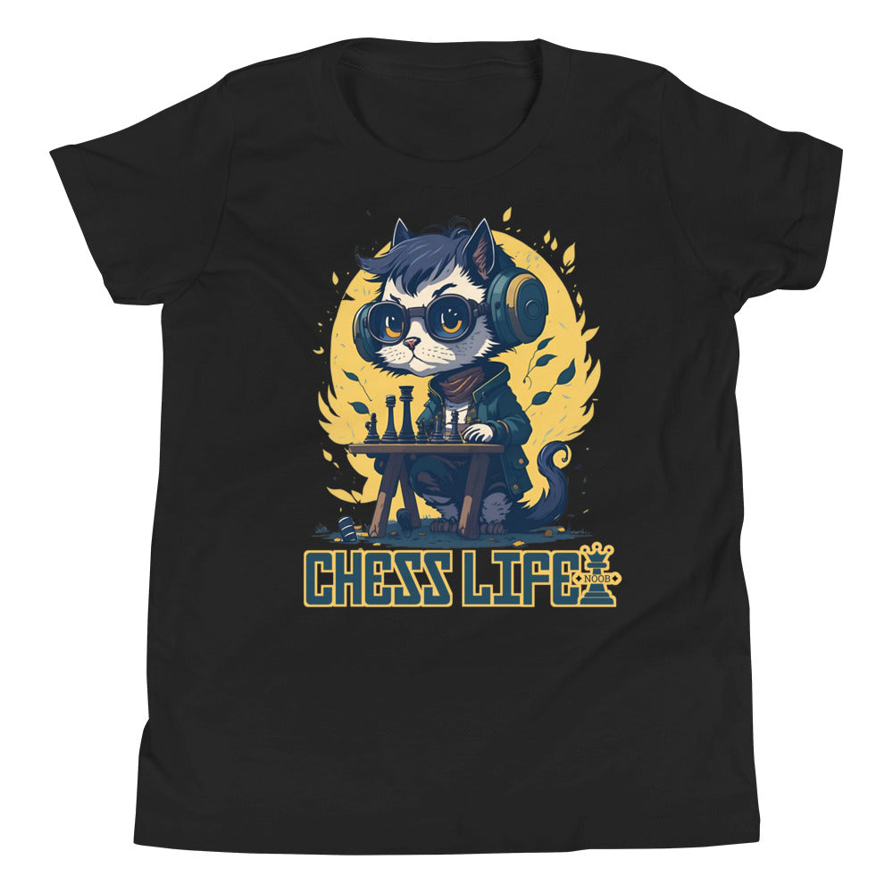Chess Life Cool Cat | Youth Short Sleeve T-Shirt