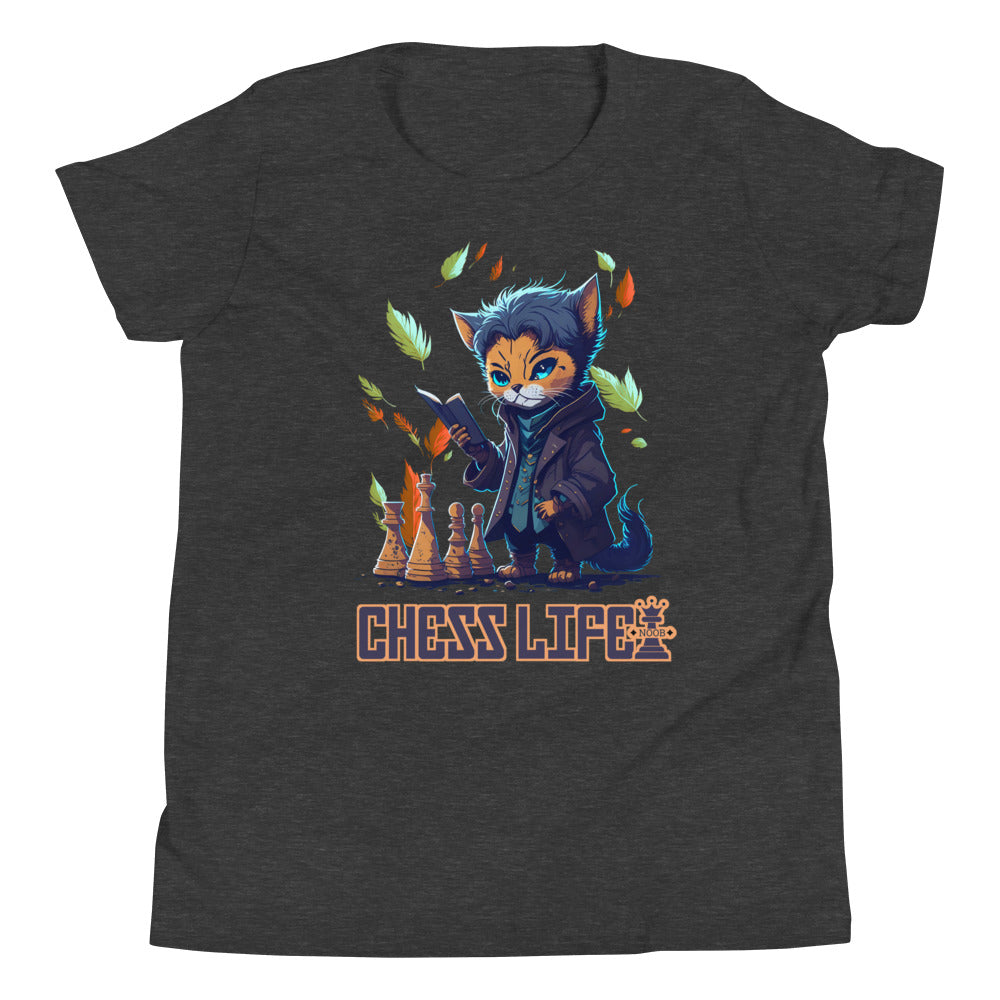 Chess Life Professor Cat | Youth Short Sleeve T-Shirt