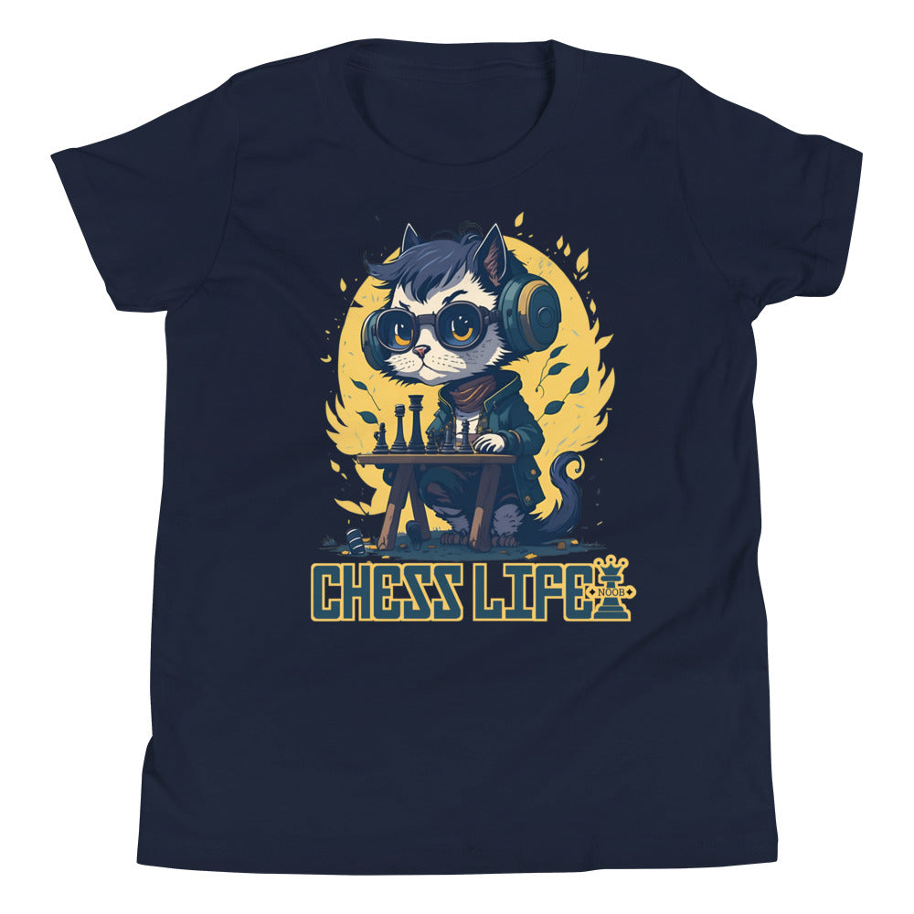 Chess Life Cool Cat | Youth Short Sleeve T-Shirt