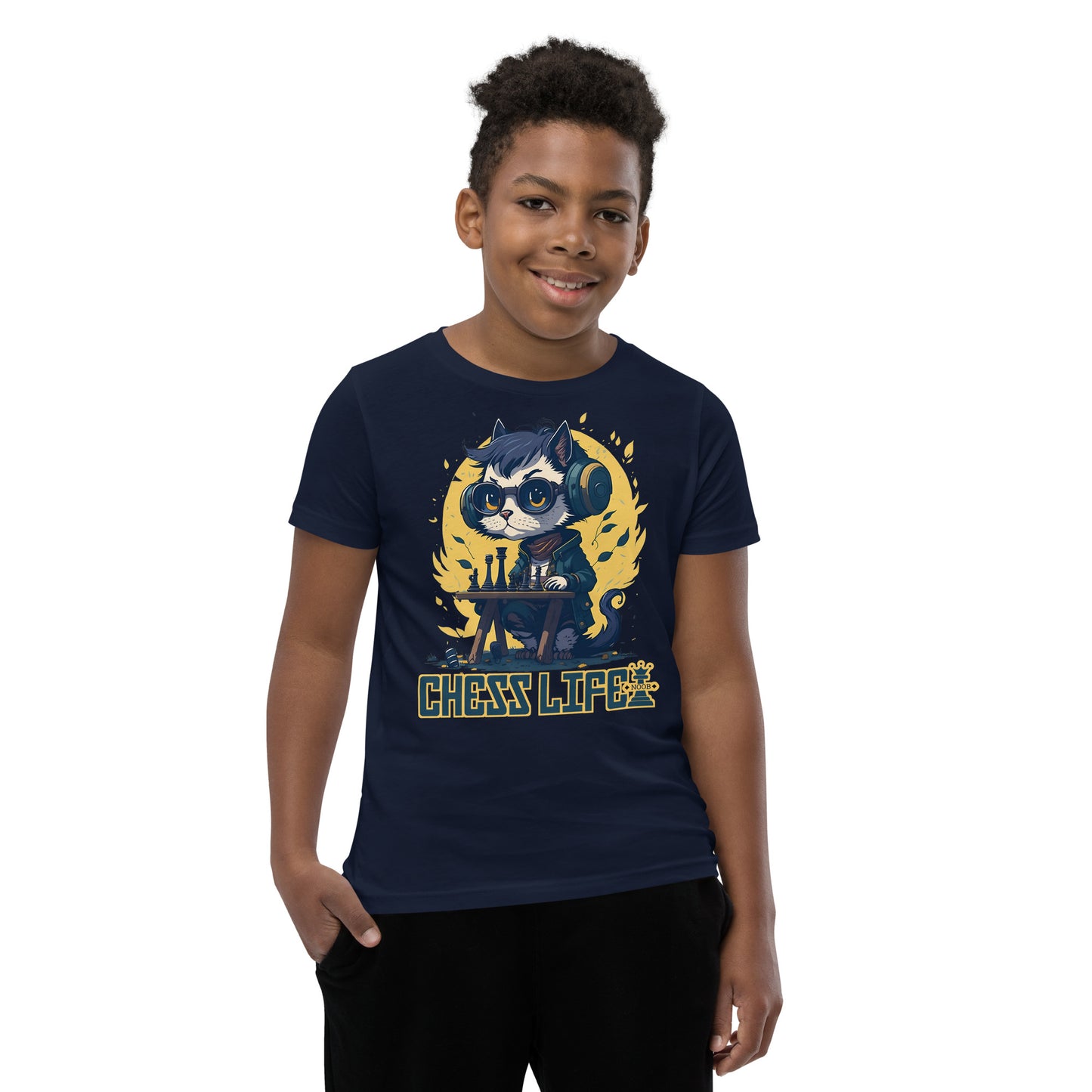 Chess Life Cool Cat | Youth Short Sleeve T-Shirt