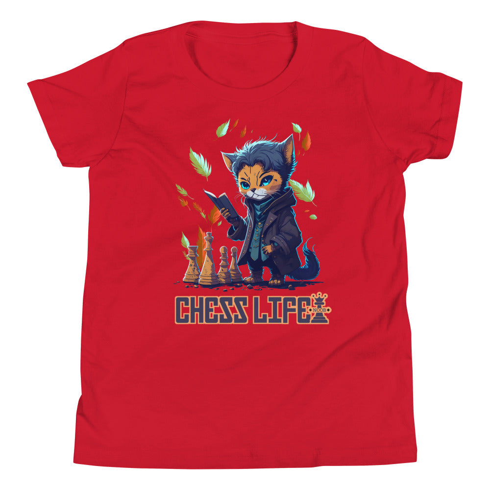 Chess Life Professor Cat | Youth Short Sleeve T-Shirt