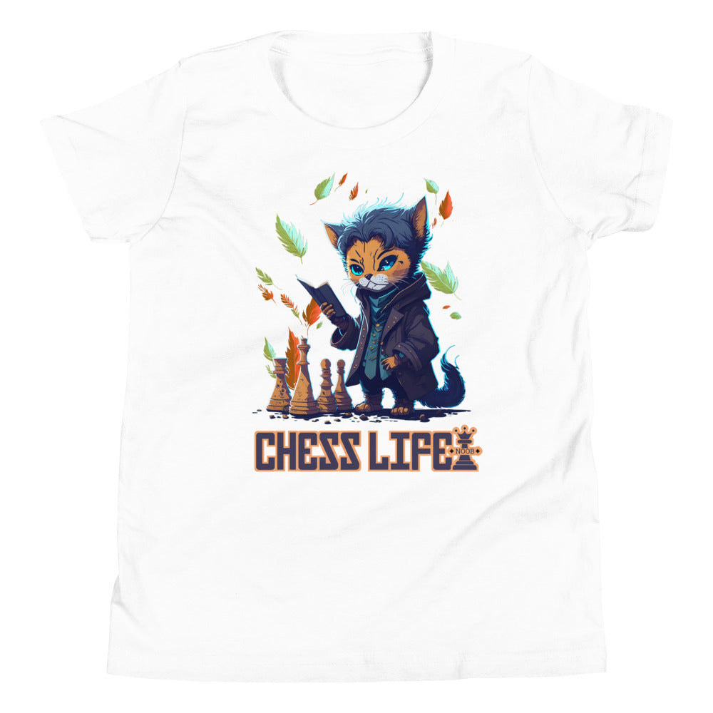Chess Life Professor Cat | Youth Short Sleeve T-Shirt